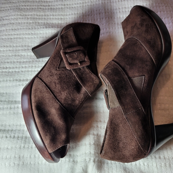 BELLA-VITA BROWN LEATHER/ SUEDE PUMPS SHOES - Picture 4 of 16